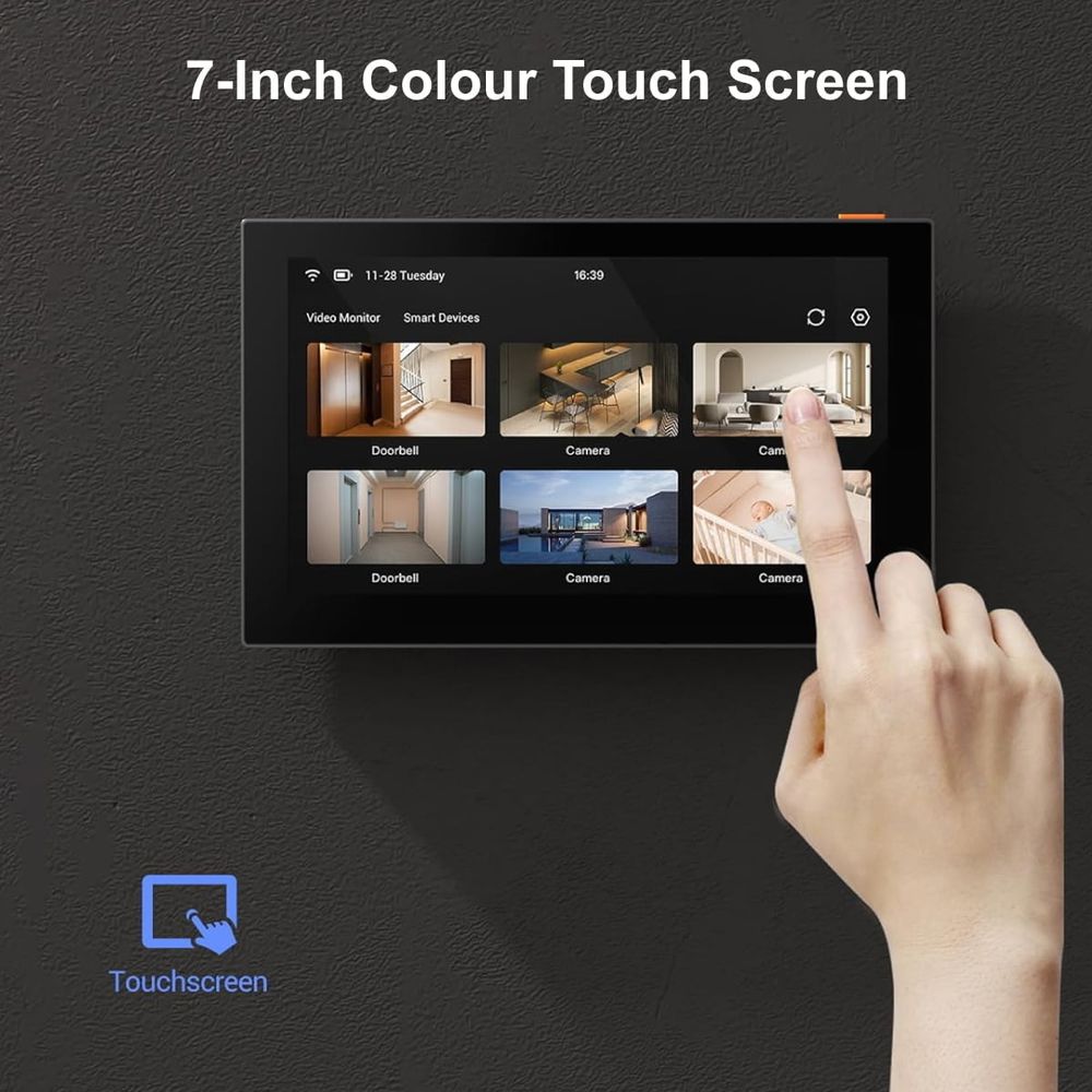 EZVIZ SD7 7-Inch Smart Screen Monitor with Touch Display | Two-Way Talk | Battery Power & Wi-Fi for EZVIZ Cameras | Doorbells & Locks