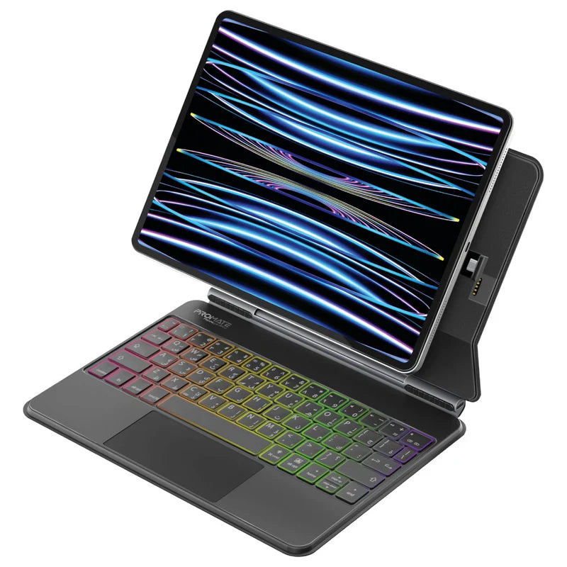 Promate FlexKeys-11Pro Folio Touch Wireless iPad Keyboard Case with Backlight and Smart Connector
