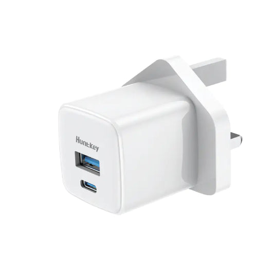 Huntkey G35 GaN Fast Charger 35 W | Dual Port (USB-C + USB-A)