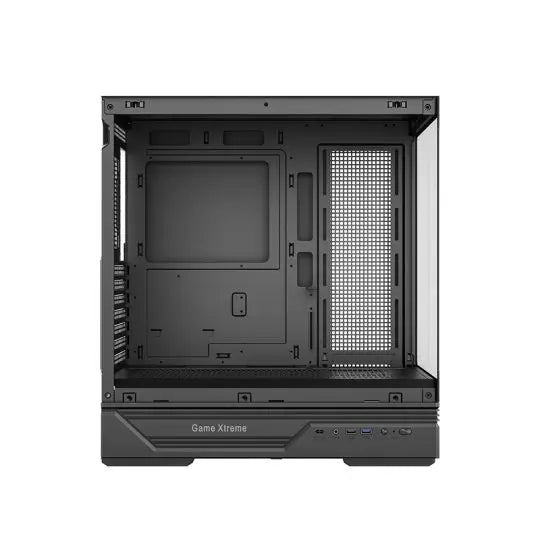 Huntkey GX760A Fortune ATX Gaming PC Case | Dual Tempered Glass Full View | Supports ATX/M-ATX/Mini-ITX | Up to 10 Fans & 360mm Liquid Cooling | 400mm GPU Clearance (Fans Not Included)