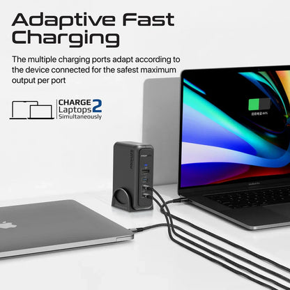 Promate 140W Super-Speed GaNFast Charging Station with Power Delivery 3.1 & Quick Charge 3.0