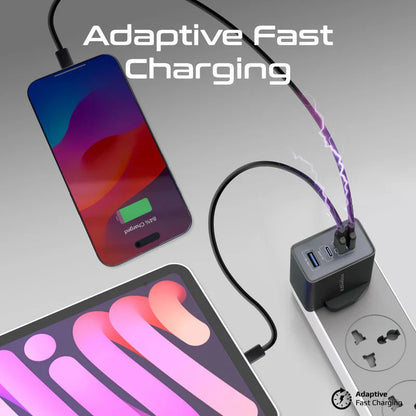 Promate GaNPort4-67PD 67W Power Delivery GaNFast Charger with Quick Charge 3.0