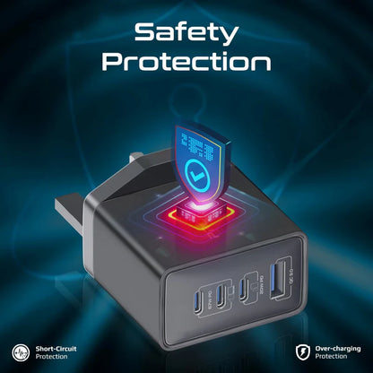 Promate GaNPort4-67PD 67W Power Delivery GaNFast Charger with Quick Charge 3.0