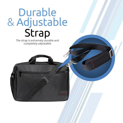 Promate Gear-MB Lightweight Messenger Bag for up to 15.6″ Laptops | Front Zipper Storage | Adjustable Strap