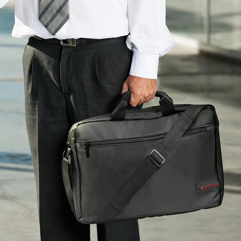 Promate Gear-MB Lightweight Messenger Bag for up to 15.6″ Laptops | Front Zipper Storage | Adjustable Strap