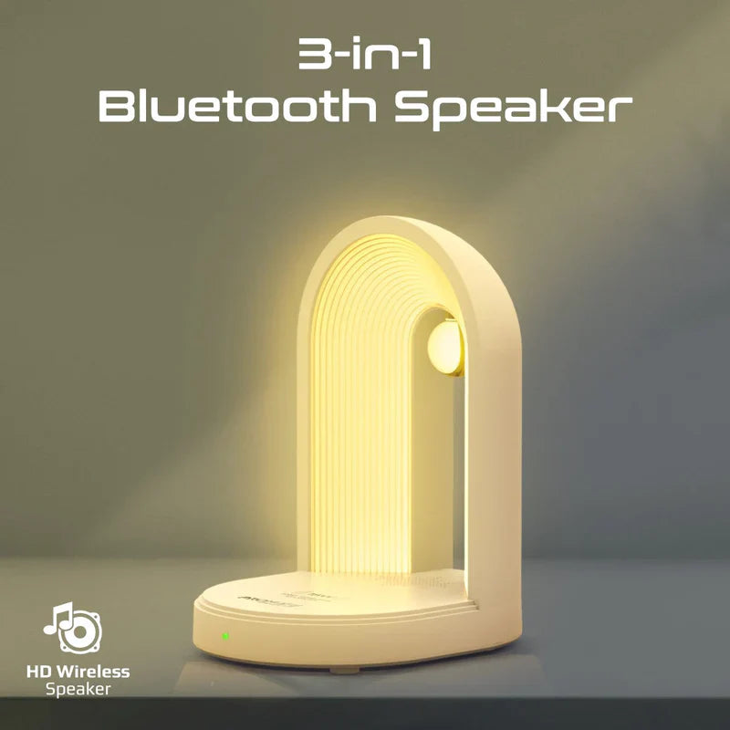 Promate Globe-QI | 3-in-1 LED Night-Lamp | Bluetooth Speaker & 15 W Wireless Charger