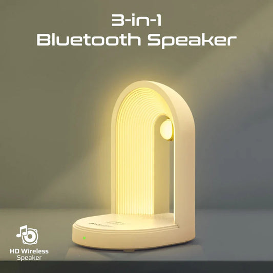 Promate Globe-QI | 3-in-1 LED Night-Lamp | Bluetooth Speaker & 15 W Wireless Charger