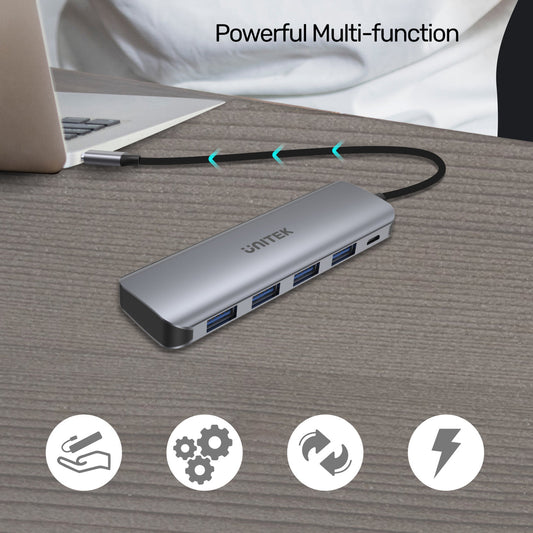 UNITEK uHUB P5+ 4 Ports Powered USB-C Hub