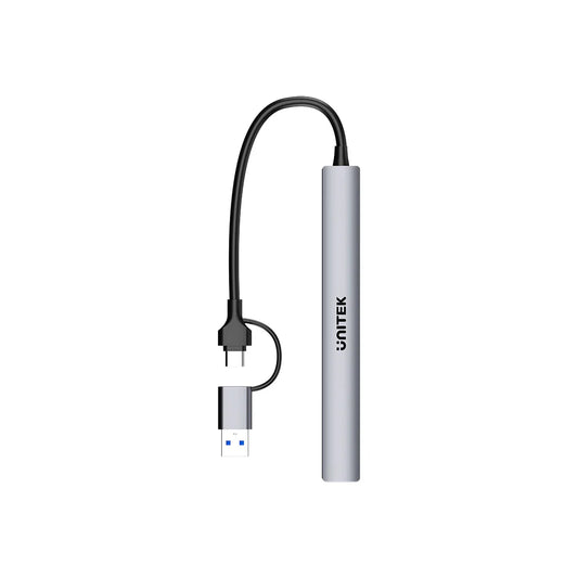 Unitek uHUB S7 7-in-1 USB Hub | 1x USB-A 5Gbps | 6x USB-A 480Mbps | USB-C Input with USB-A Adapter | Aluminum Alloy | Compact Design | Plug & Play