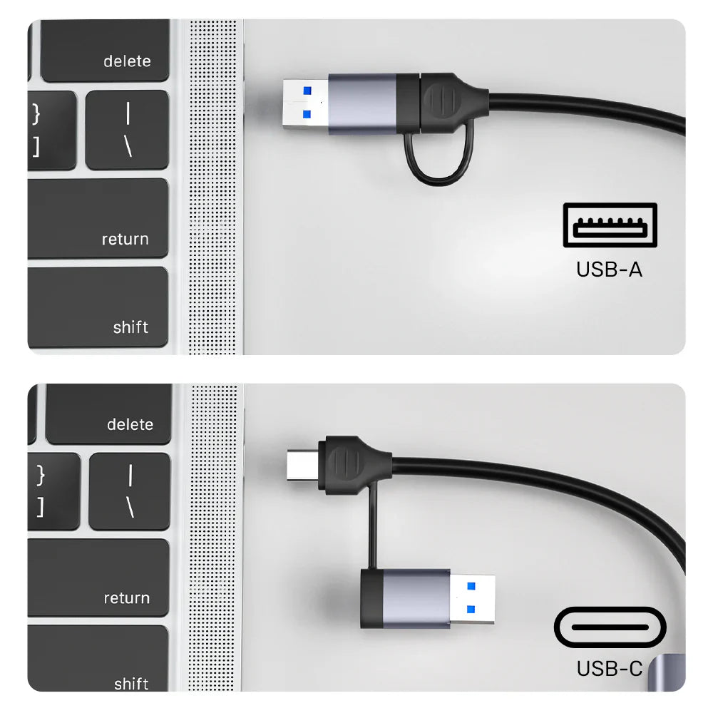 Unitek uHUB P5+ 5-in-1 USB Hub | 3x USB-A 5Gbps Ports | SD & MicroSD Card Readers | USB-C/USB-A Dual Interface | Aluminum Alloy | Compact Design