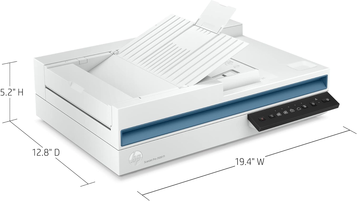HP ScanJet Pro 2600 f1 A4 Duplex Document & Flatbed Scanner – Up to 25 ppm, 600 dpi ADF & 1200 dpi Flatbed, 60-Sheet ADF