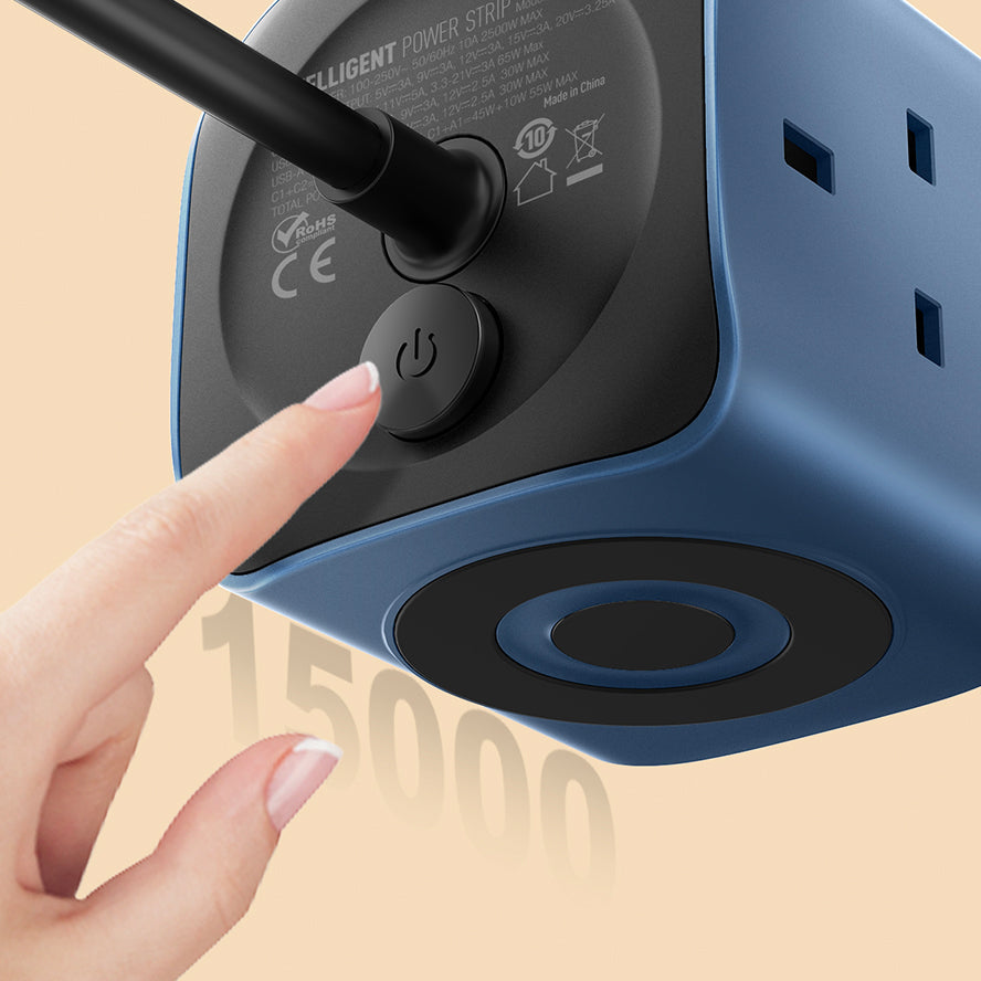LDNIO SK3370 6-in-1 Power Socket Cube with 65W PD Fast Charging | 3 AC Outlets | USB-C & USB-A Ports | UK Plug Extension | Compact Power Strip for Home & Office