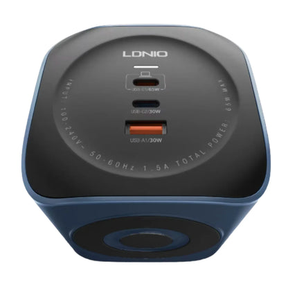 LDNIO SK3370 6-in-1 Power Socket Cube with 65W PD Fast Charging | 3 AC Outlets | USB-C & USB-A Ports | UK Plug Extension | Compact Power Strip for Home & Office