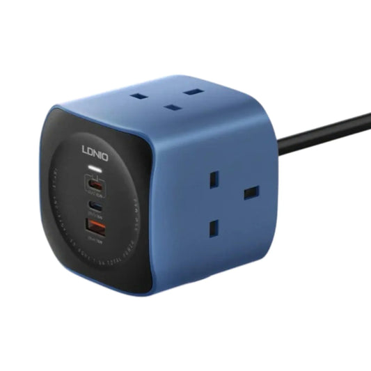 LDNIO SK3370 6-in-1 Power Socket Cube with 65W PD Fast Charging | 3 AC Outlets | USB-C & USB-A Ports | UK Plug Extension | Compact Power Strip for Home & Office