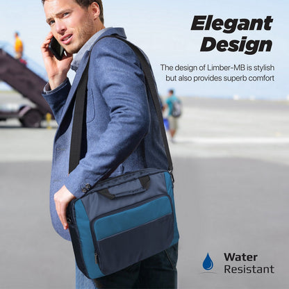 Promate Limber-MB Messenger Bag | Lightweight for 15.6″ Laptop | Multiple Compartments | Water-Resistant