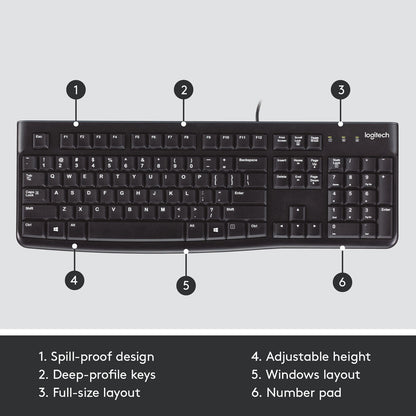Logitech K120 USB Keyboard - Arabic/English