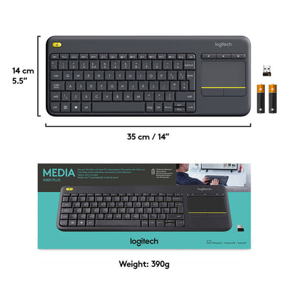 Logitech K400 Plus Wireless Touch Keyboard - Arabic