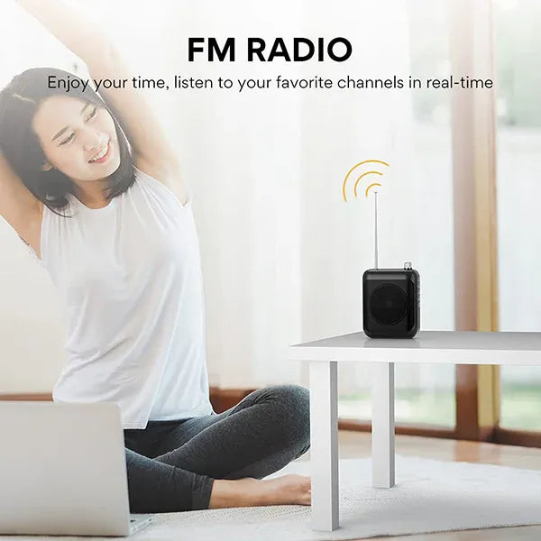 MAONO AU-C01 Voice Amplifier | Portable Rechargeable 10W Speaker with Headset Mic | Waist Clip | and Clear Sound for Teaching | Tour Guides | Presentations