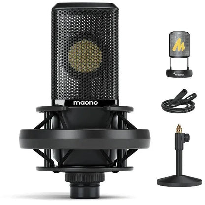 Maono AU-PM500T XLR Condenser Microphone with PS22 Audio Interface for Studio Recording & Podcasting