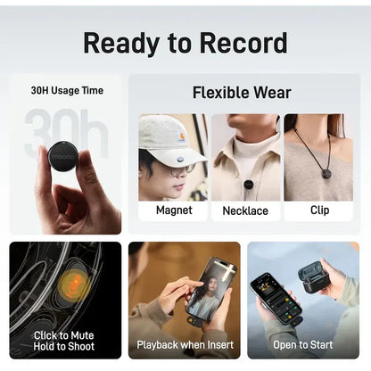 Maono WAVE T5 Dual Wireless Lavalier Microphone System for Camera | iPhone | and Android
