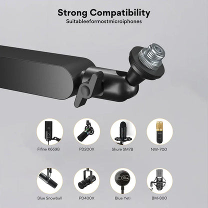 MAONO BA92 Adjustable Microphone Arm Stand | Heavy-Duty Metal Boom with 360° Rotation | Shock Absorber & Desk Clamp for Podcast | Studio | Streaming