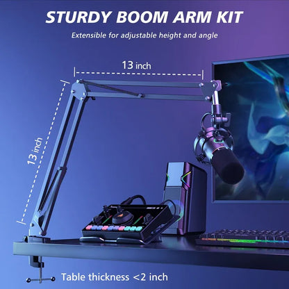 MAONO PD200X White Dynamic USB/XLR Microphone | Studio-Grade Streaming Mic with RGB Light | Gain Control & Zero-Latency Monitoring for Podcast | Gaming
