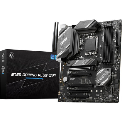 MSI B760 GAMING PLUS WIFI DDR5 ATX Motherboard | LGA1700 | Intel B760 | DDR5‑6800+ OC | PCIe 4.0 x16×2 | 2.5 GbE | Wi‑Fi 6E | USB‑C | M.2 Shield FROZR