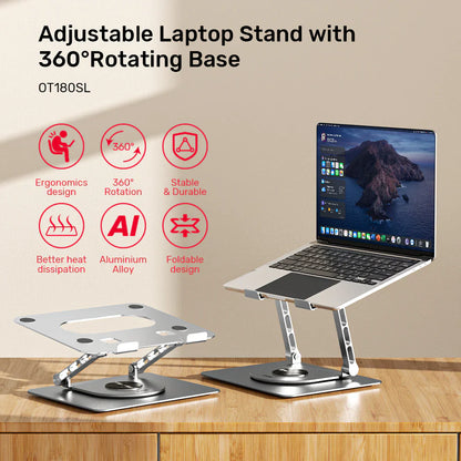 UNITEK Adjustable Laptop Stand with 360° Rotating Base
