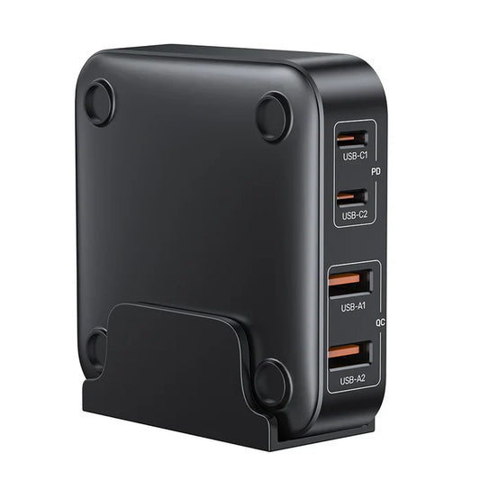UNITEK 100W GaN Desktop Charger | 4-Port Fast Charging Station with Dual USB-C & USB-A | Multi Device Charging Hub with PD & QC Support