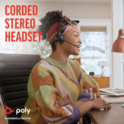 Poly Blackwire 3310 Mono USB-C Headset, Microsoft Teams Certified, Noise-Canceling Mic, Inline Controls, with USB-C/A Adapter