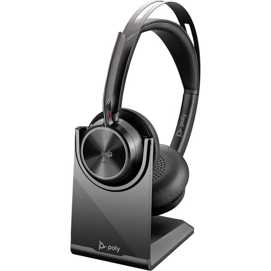 Poly Voyager Focus 2 9T9J6AA Bluetooth Stereo Headset | Microsoft Teams Certified | USB-C | BT700 Adapter | Charging Stand