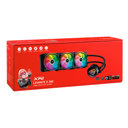 XPG Levante X 360 All-in-One ARGB CPU Liquid Cooler | 4.72 Maximum Fan Diameter -2000 RPM | Fluid Dynamic Bearing | 4-Pin