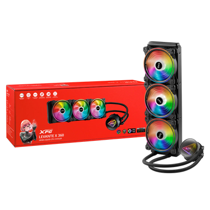 XPG Levante X 360 All-in-One ARGB CPU Liquid Cooler | 4.72 Maximum Fan Diameter -2000 RPM | Fluid Dynamic Bearing | 4-Pin