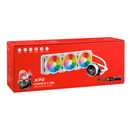 XPG Levante X 360 All-in-One ARGB CPU Liquid Cooler | 4.72 Maximum Fan Diameter -2000 RPM | Fluid Dynamic Bearing | 4-Pin