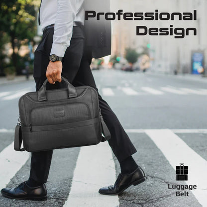 Promate Paramount-MB | Lightweight 15.6″ Laptop Messenger Bag | Water-Resistant 1680D Polyester | Padded Handle & Luggage Belt