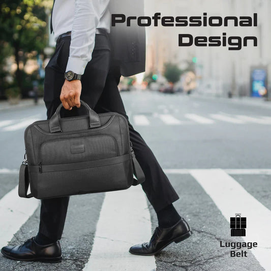 Promate Paramount-MB | Lightweight 15.6″ Laptop Messenger Bag | Water-Resistant 1680D Polyester | Padded Handle & Luggage Belt