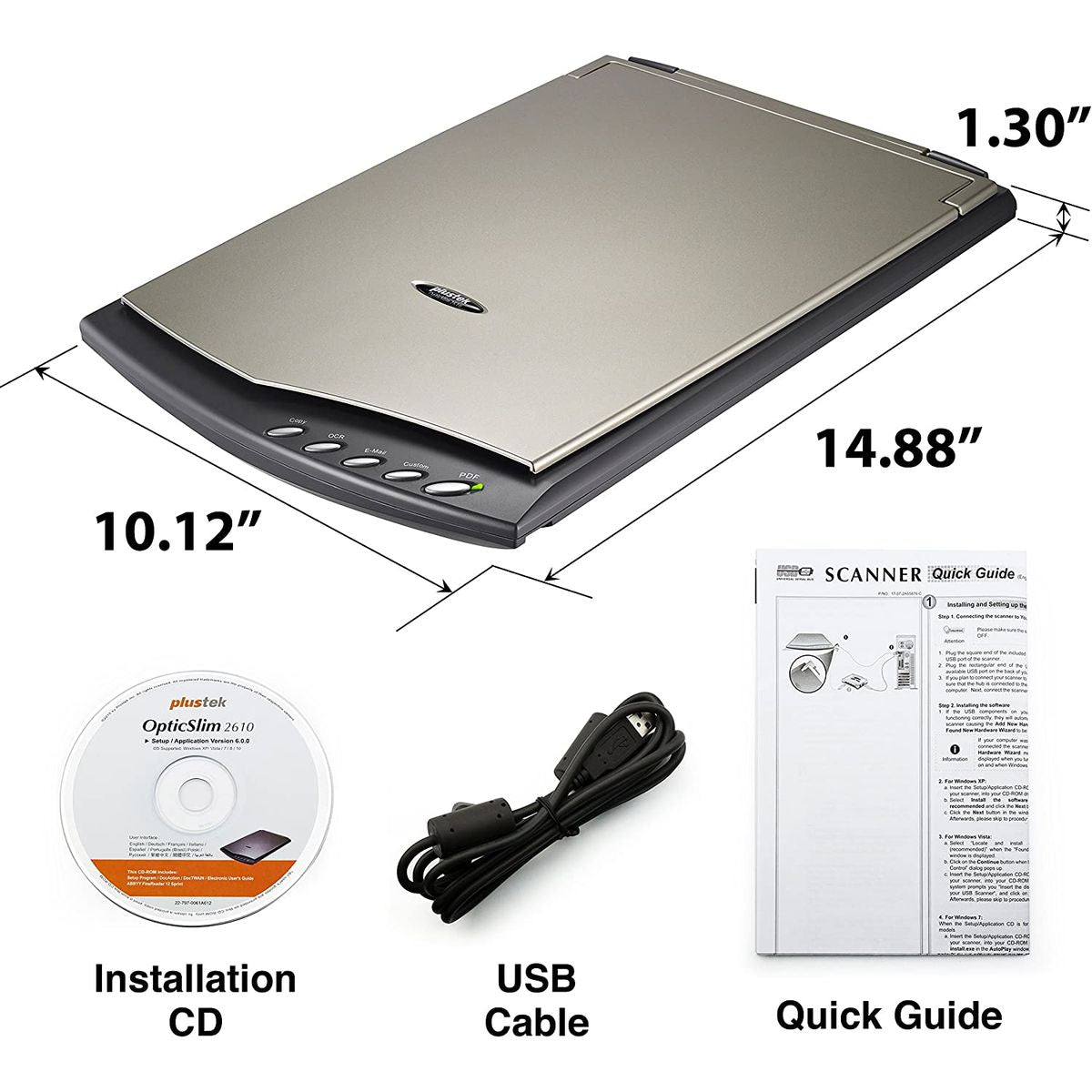 Plustek OpticSlim 2610 Plus Flatbed Scanner