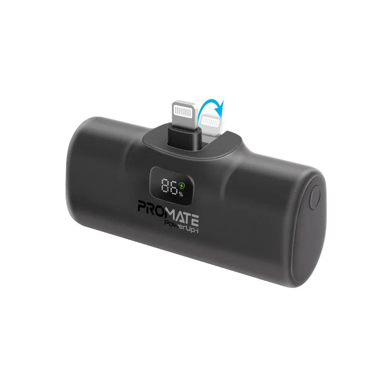Promate Ultra-Compact fast charging 5000mAh Power Bank with In-Built Lightning Connector