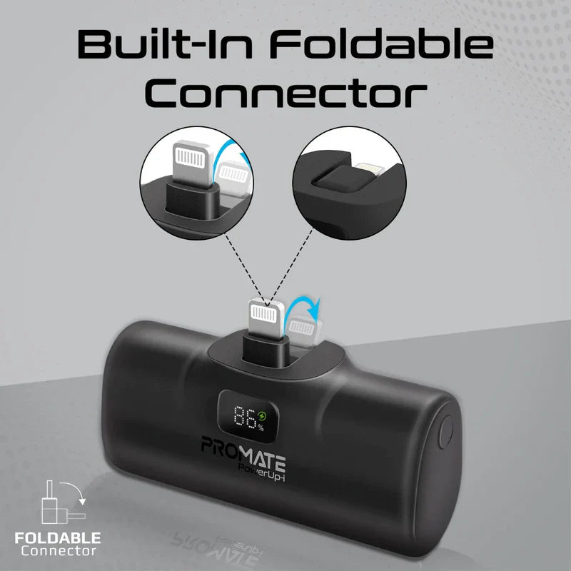 Promate Ultra-Compact fast charging 5000mAh Power Bank with In-Built Lightning Connector