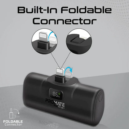 Promate Ultra-Compact fast charging 5000mAh Power Bank with In-Built Lightning Connector