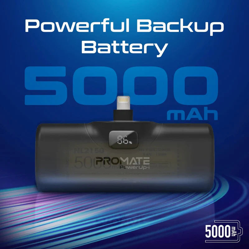 Promate Ultra-Compact fast charging 5000mAh Power Bank with In-Built Lightning Connector