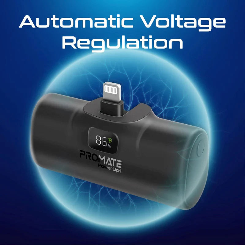 Promate Ultra-Compact fast charging 5000mAh Power Bank with In-Built Lightning Connector