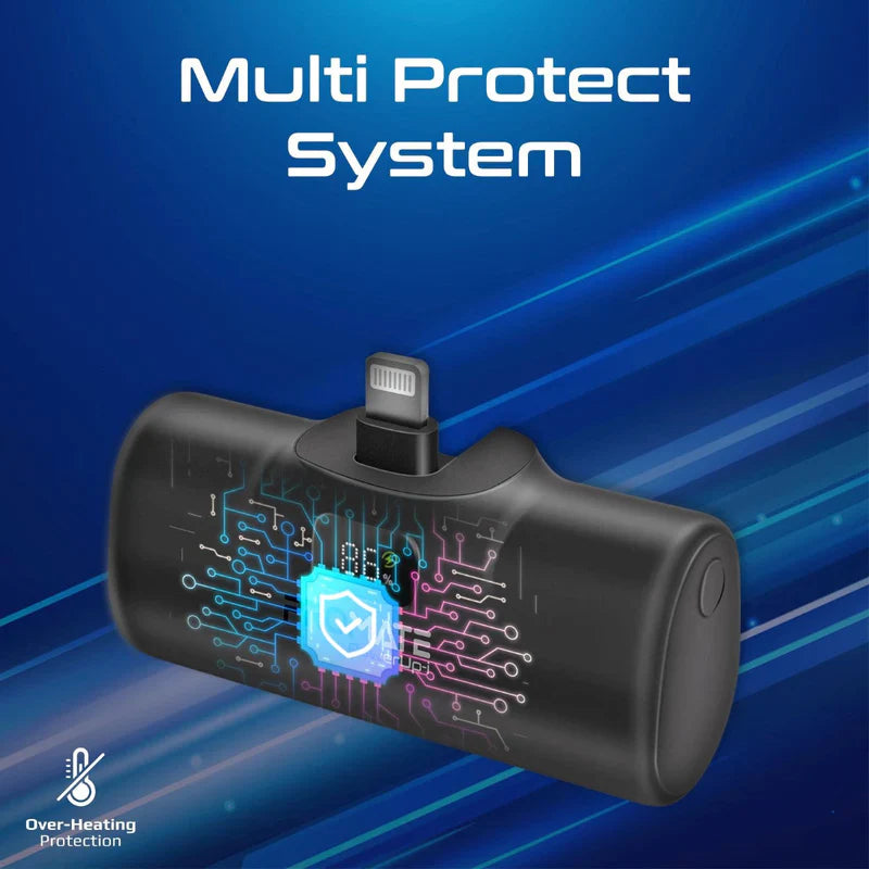 Promate Ultra-Compact fast charging 5000mAh Power Bank with In-Built Lightning Connector