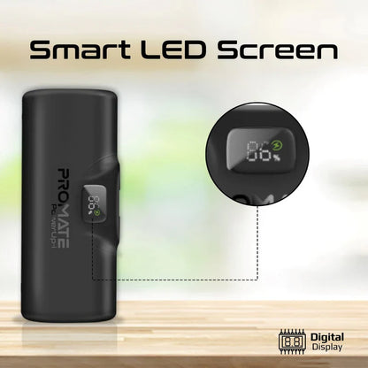 Promate Ultra-Compact fast charging 5000mAh Power Bank with In-Built Lightning Connector