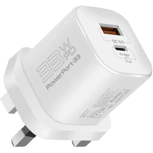 Promate 33W Power Delivery GaNFast Charging Adapter | PowerPort-33