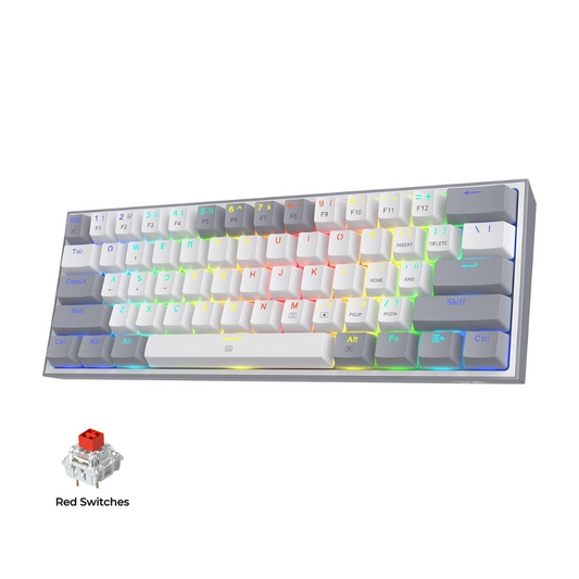 Redragon K617 Fizz 60% Mechanical Gaming Keyboard | Gray White