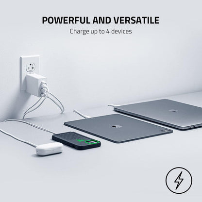 Razer USB-C 130W GaN Charger | 2x USB-C & 2x USB-A Ports | Compact Design | Travel-Ready with Swappable Plugs | Fast Charging