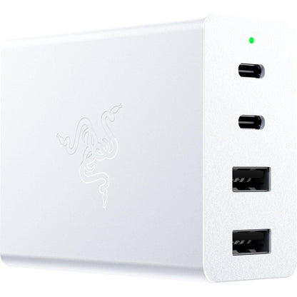 Razer USB-C 130W GaN Charger | 2x USB-C & 2x USB-A Ports | Compact Design | Travel-Ready with Swappable Plugs | Fast Charging