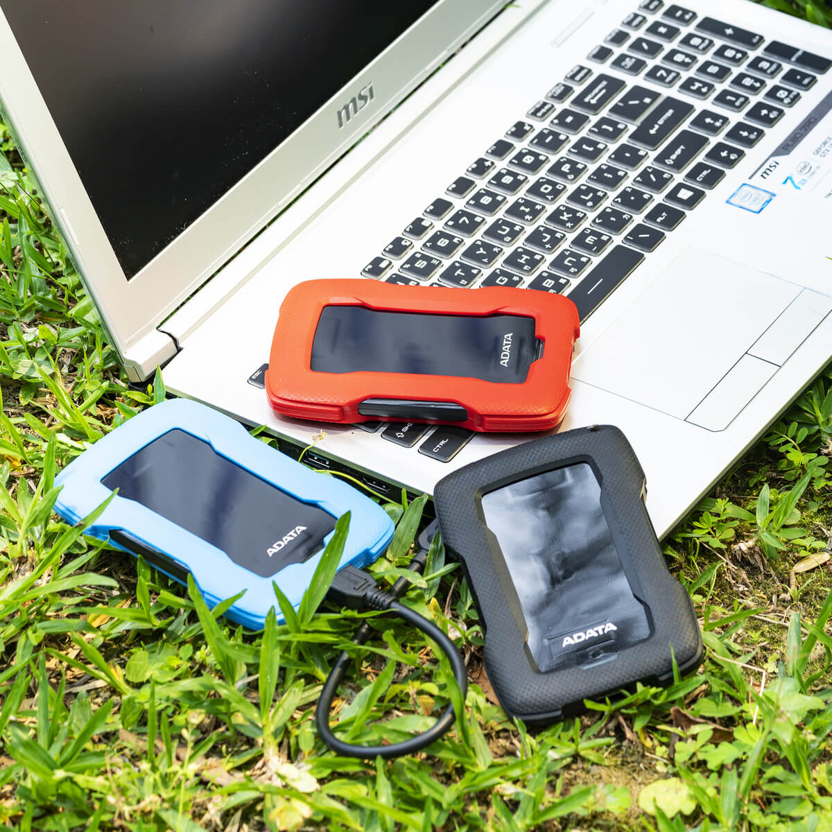 ADATA HD330 External Hard Drive USB 3.2 Durable Shockproof Silicone Protective Rugged Design - 2TB