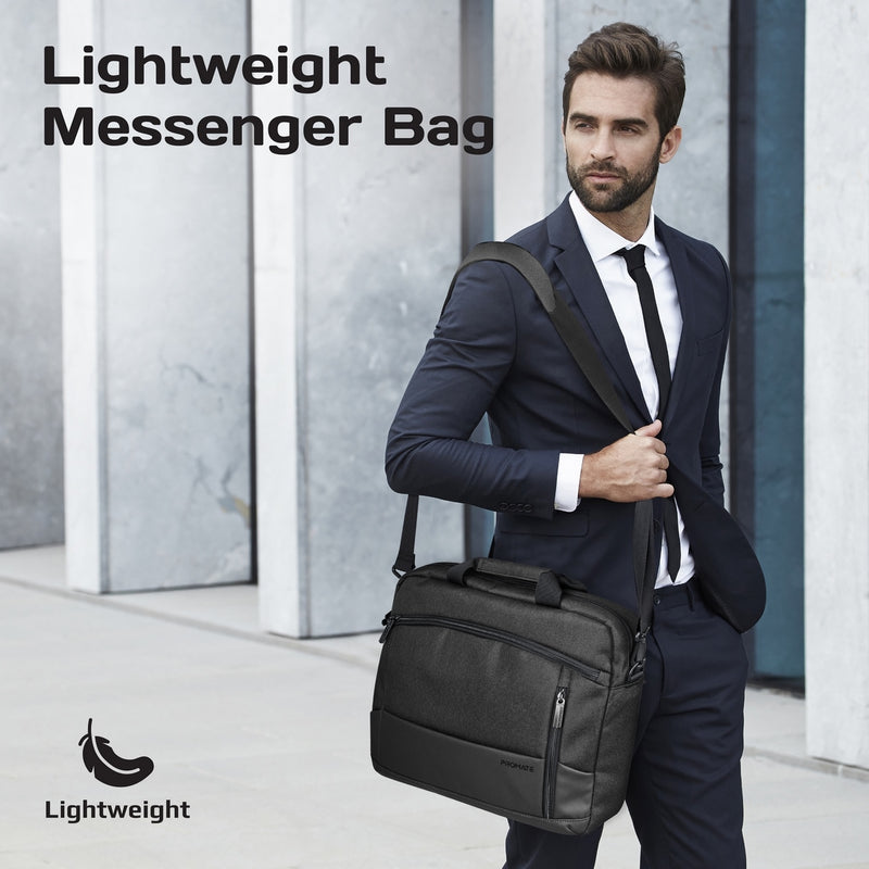 Promate Satchel-MB | 15.6″ Laptop Messenger Bag with Water-Resistant Padded Compartment & Multiple Pockets